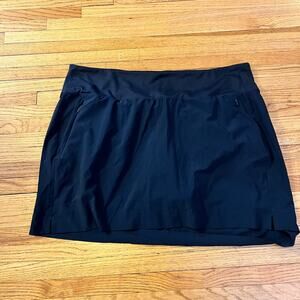 Athleta Skirt Womens 18 Black SOHO Skort Pull On Stretch Tennis Golf Lined